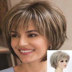 Short Pixie Cut Wig Blonde Straight Hair Heat Resistant Synthetic Fiber Wig