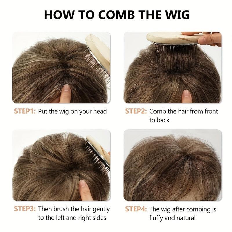 Short Pixie Cut Wig Blonde Straight Hair Heat Resistant Synthetic Fiber Wig