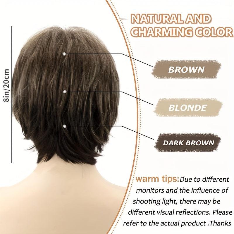 Short Pixie Cut Wig Blonde Straight Hair Heat Resistant Synthetic Fiber Wig