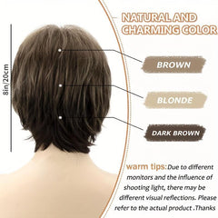 Short Pixie Cut Wig Blonde Straight Hair Heat Resistant Synthetic Fiber Wig