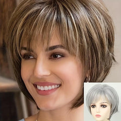 Short Pixie Cut Wig Blonde Straight Hair Heat Resistant Synthetic Fiber Wig