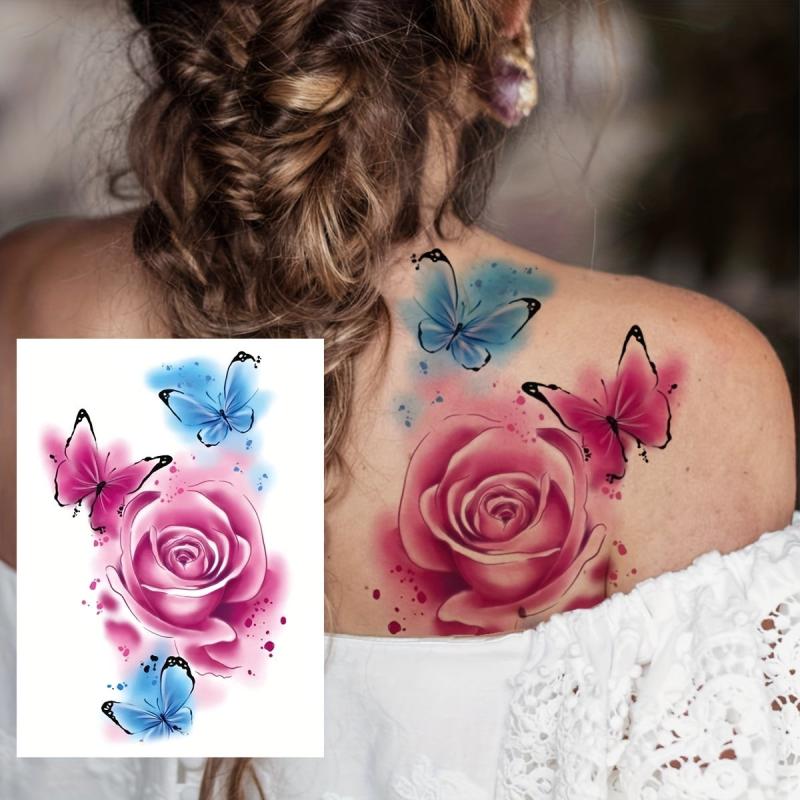 Flower Pattern Waterproof Temporary Tattoo Sticker For Men Women