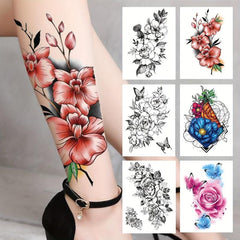 Flower Pattern Waterproof Temporary Tattoo Sticker For Men Women