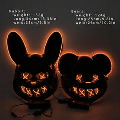 Horror Bloody Bear & Bunny LED Full Face Mask Halloween Costume Props