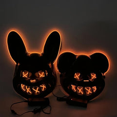 Horror Bloody Bear & Bunny LED Full Face Mask Halloween Costume Props