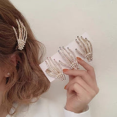 Skeleton Hand Hairpins Rhinestone Hair Accessories
