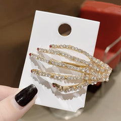 Skeleton Hand Hairpins Rhinestone Hair Accessories