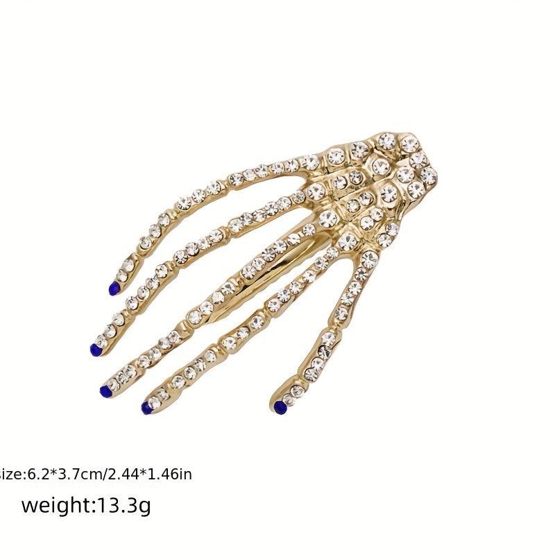 Skeleton Hand Hairpins Rhinestone Hair Accessories