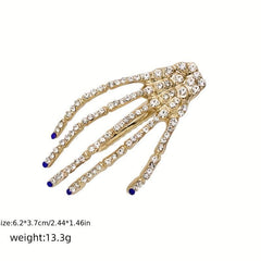 Skeleton Hand Hairpins Rhinestone Hair Accessories