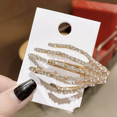 Skeleton Hand Hairpins Rhinestone Hair Accessories