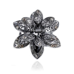 Crystal Flower Hair Clip Rhinestone Vintage Hair Claw