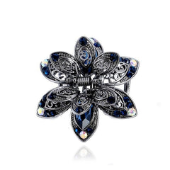 Crystal Flower Hair Clip Rhinestone Vintage Hair Claw