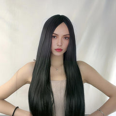 Rose Mesh Matte Silk Full Headpiece Wig Long Straight Hair Daily Use