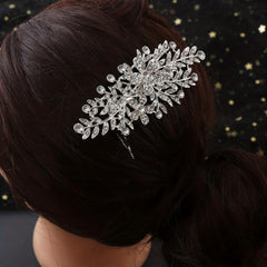 Female Bridal Tiara Flowers Butterflies Faux Pearls Rhinestones Hair Comb