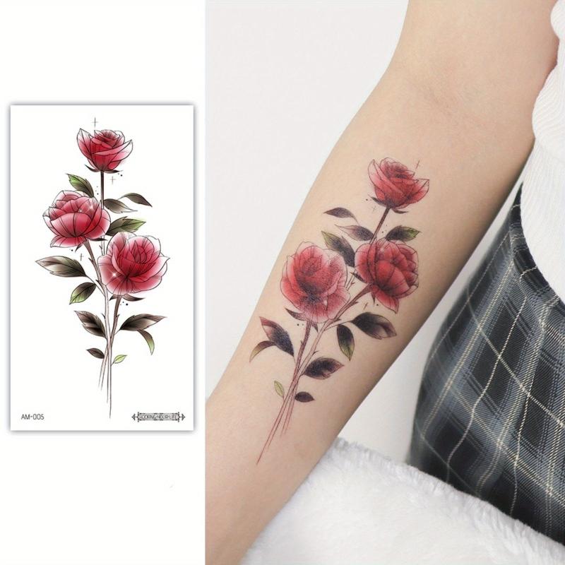 Fresh Flower Arm Tattoo Stickers Sexy Clavicle Arm Simulation Flower