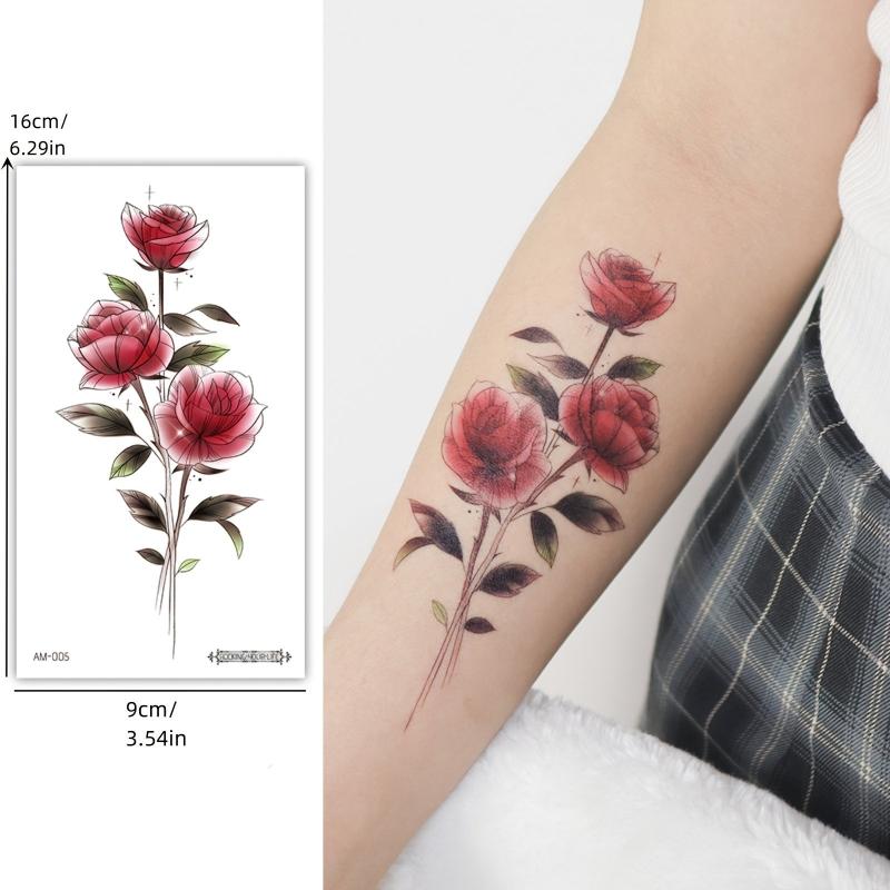 Fresh Flower Arm Tattoo Stickers Sexy Clavicle Arm Simulation Flower