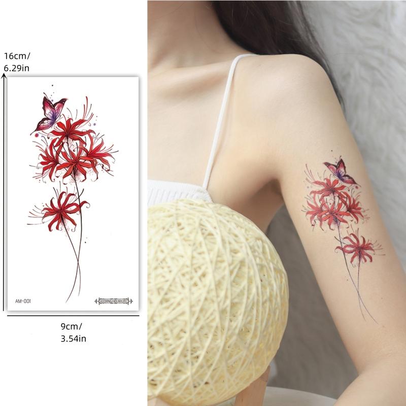 Fresh Flower Arm Tattoo Stickers Sexy Clavicle Arm Simulation Flower