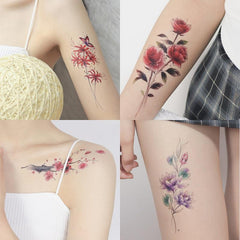 Fresh Flower Arm Tattoo Stickers Sexy Clavicle Arm Simulation Flower