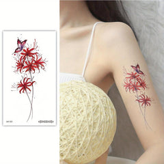 Fresh Flower Arm Tattoo Stickers Sexy Clavicle Arm Simulation Flower