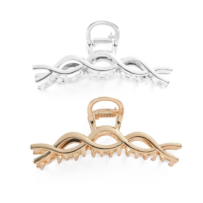 Linear Cross Metal Hairpin Double Layer Hair Clip