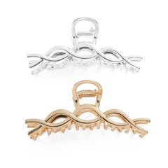 Linear Cross Metal Hairpin Double Layer Hair Clip