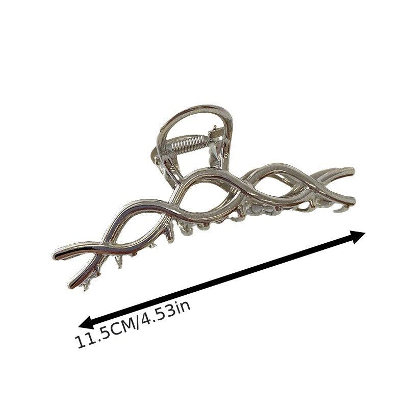 Linear Cross Metal Hairpin Double Layer Hair Clip