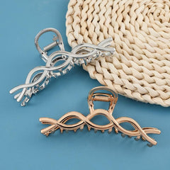Linear Cross Metal Hairpin Double Layer Hair Clip
