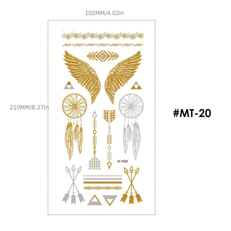 Bronzing Tattoo Stickers Waterproof Party Body Art Tattoo Stickers