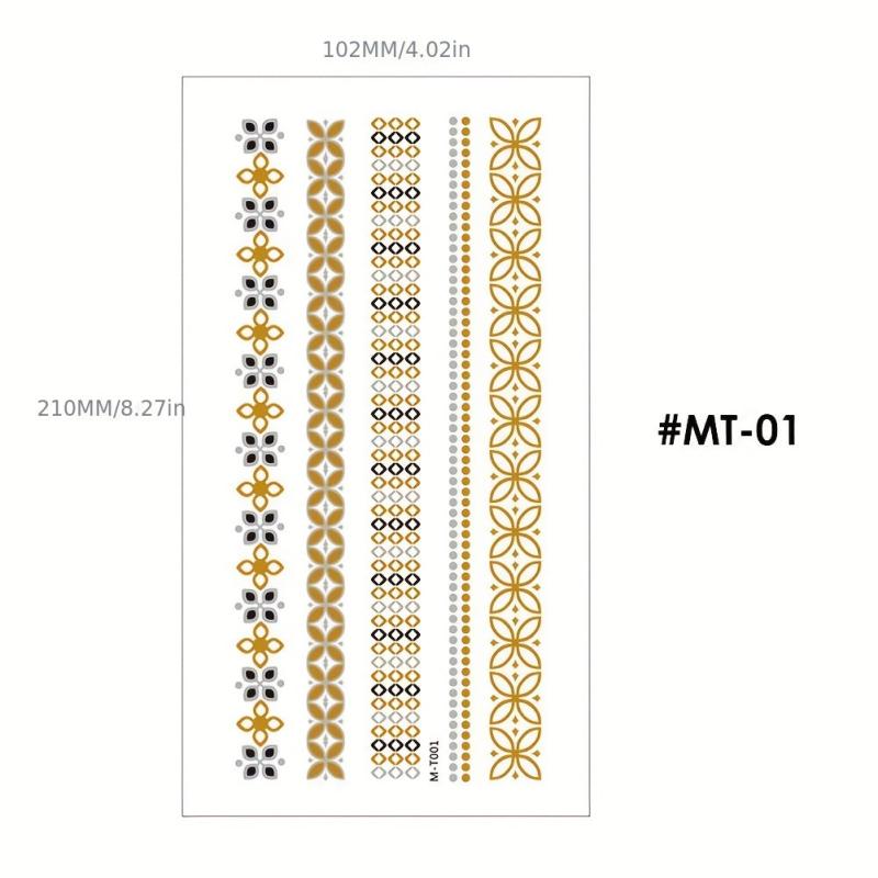 Bronzing Tattoo Stickers Waterproof Party Body Art Tattoo Stickers