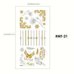 Bronzing Tattoo Stickers Waterproof Party Body Art Tattoo Stickers