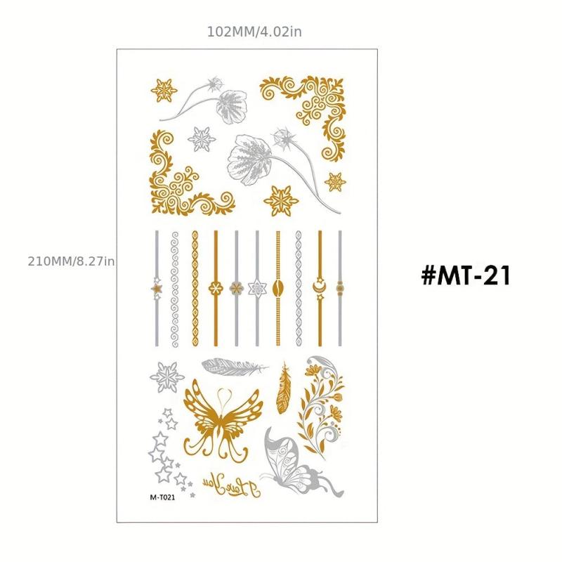 Bronzing Tattoo Stickers Waterproof Party Body Art Tattoo Stickers