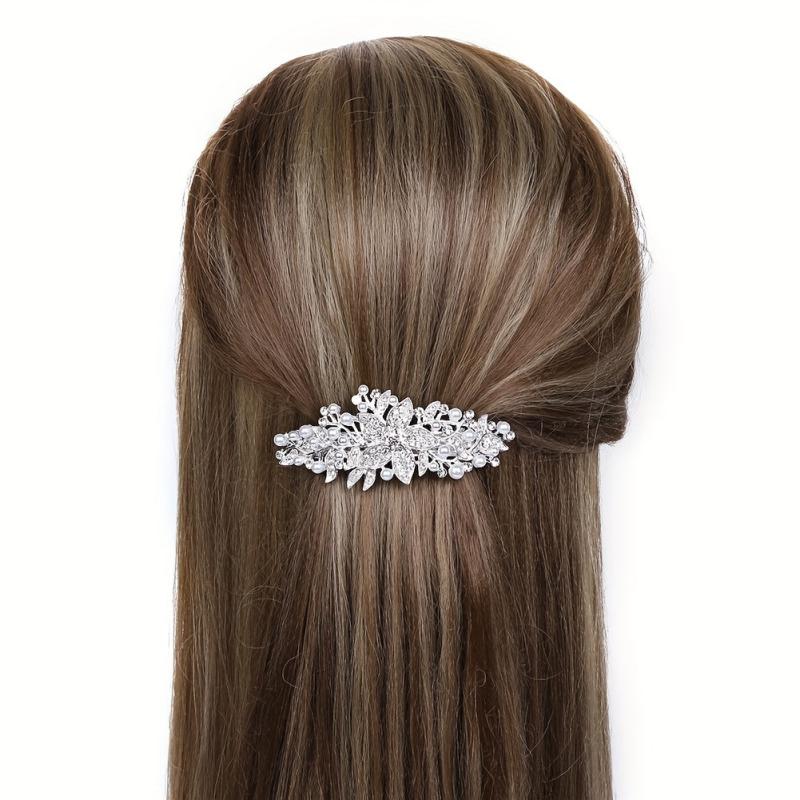 Silver Pearl Hair Clip Bridal Hair Accessories