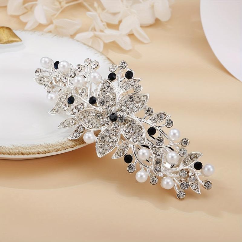 Silver Pearl Hair Clip Bridal Hair Accessories