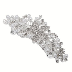 Silver Pearl Hair Clip Bridal Hair Accessories