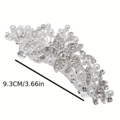 Silver Pearl Hair Clip Bridal Hair Accessories