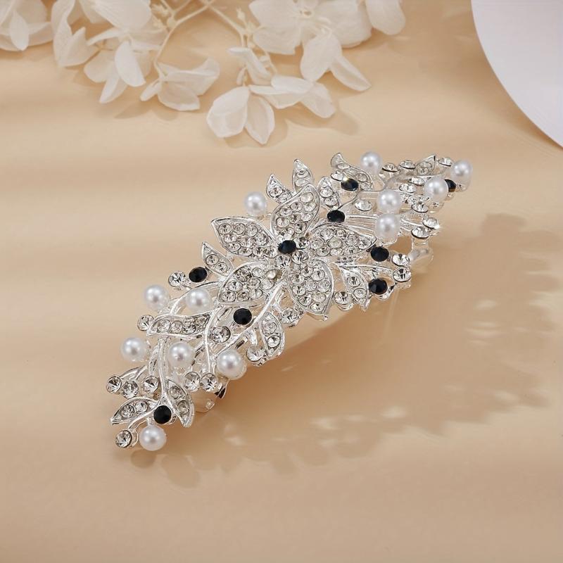 Silver Pearl Hair Clip Bridal Hair Accessories