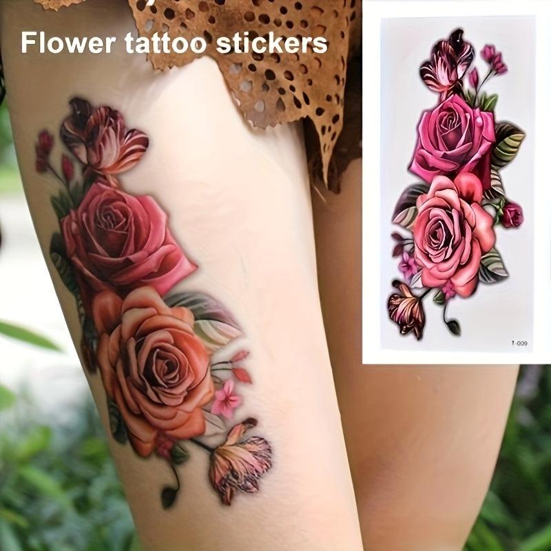 Flower Tattoo Sticker Waterproof Easy Removal