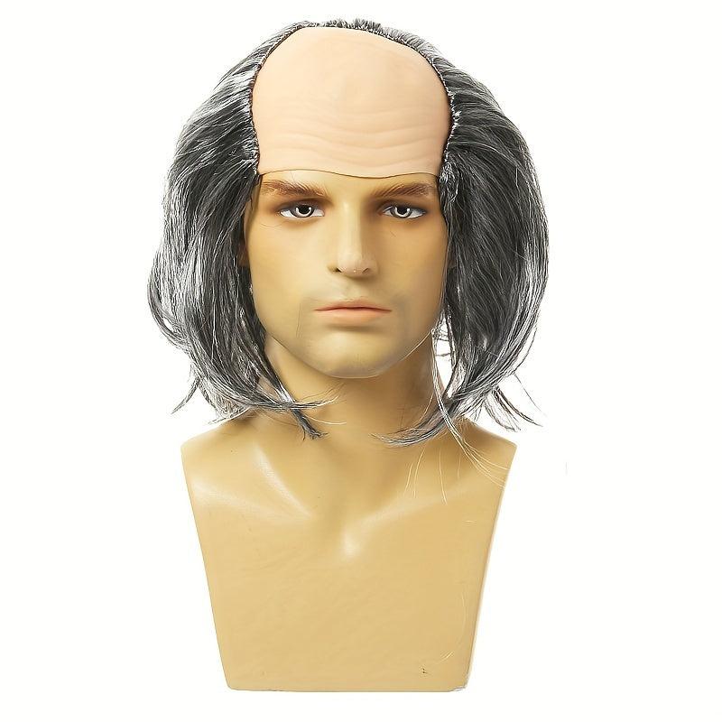 Gray Bald Wig Old Man Costume Wig Prop Halloween Cosplay Party Decor