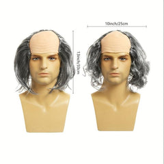 Gray Bald Wig Old Man Costume Wig Prop Halloween Cosplay Party Decor