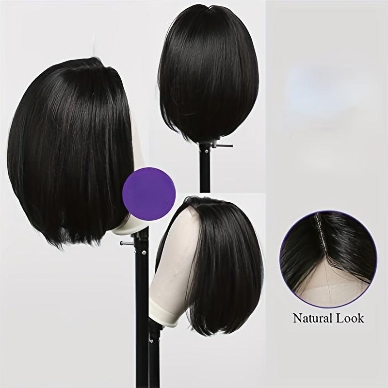 Short Wave Wig Female Middle Part Hairline Wig High Heat Synthetic Fiber Wig