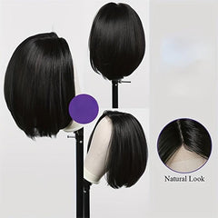 Short Wave Wig Female Middle Part Hairline Wig High Heat Synthetic Fiber Wig