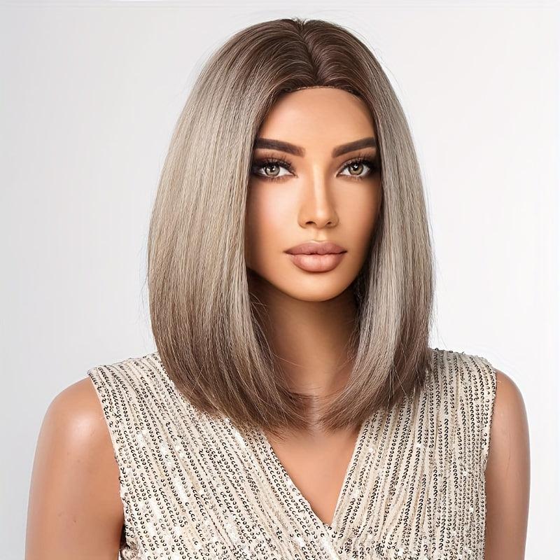 Short Wave Wig Female Middle Part Hairline Wig High Heat Synthetic Fiber Wig