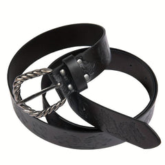 Viking Fenrir Embossed Faux Leather Buckle Belt Medieval Knight Belt