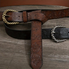 Viking Fenrir Embossed Faux Leather Buckle Belt Medieval Knight Belt