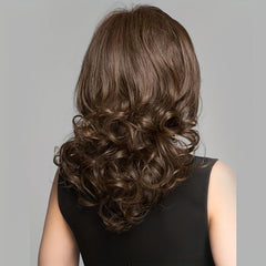 Short Oblique Bangs Curly Hair Rose Mesh Matte Silk Wig for Daily Wear
