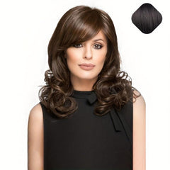 Short Oblique Bangs Curly Hair Rose Mesh Matte Silk Wig for Daily Wear