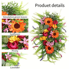 Autumn Sunflower Wreath Hanging Door Decor