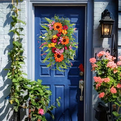Autumn Sunflower Wreath Hanging Door Decor