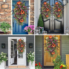 Autumn Sunflower Wreath Hanging Door Decor