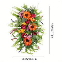 Autumn Sunflower Wreath Hanging Door Decor